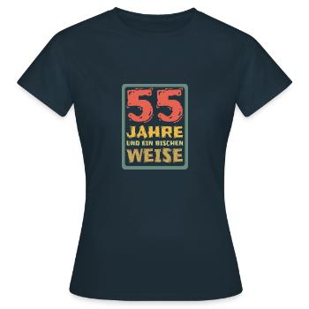 Weisheit 55 - Frauen T-Shirt - Navy - Vorne - AI Model Female 172 dark (172cm)