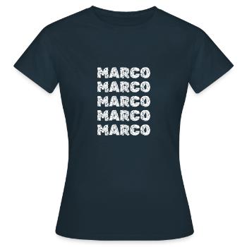 Geschenk für Marco - Frauen T-Shirt - Navy - Vorne - AI Model Female 172 dark (172cm)