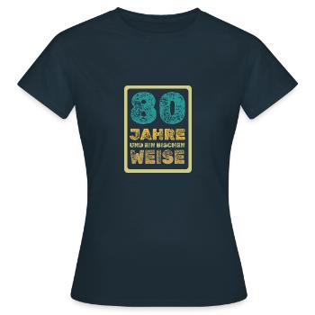 Age 80 - Women's T-Shirt - navy - Front - AI Model Female 172 dark (172cm)