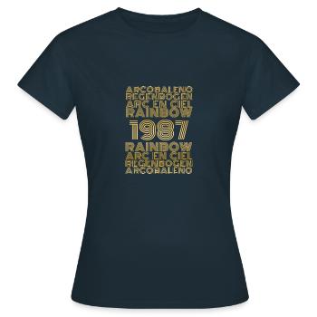 Rainbow 1987 - Women's T-Shirt - navy - Front - AI Model Female 172 dark (172cm)