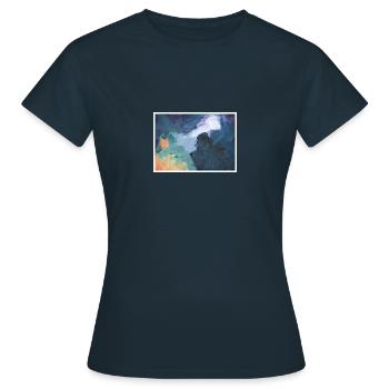 Original Art Print "Club" - Women's T-Shirt - navy - Front - AI Model Female 172 dark (172cm)