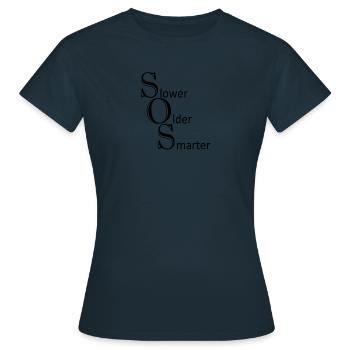SOS - Frauen T-Shirt - Navy - Vorne - AI Model Female 172 dark (172cm)