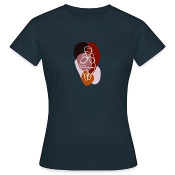 Die Venus von Willendorf - Frauen T-Shirt - Navy - Vorne - AI Model Female 172 dark (172cm)