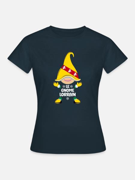 Noël En Famille Région Lorraine Gnome Lorrain - T-shirt Femme - marine