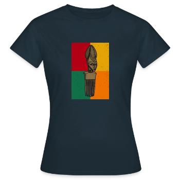 Peigne Afro Coiffure Histoire Culture Afrique Peigne - T-shirt Femme - marine - Devant - AI Model Female 172 dark (172cm)
