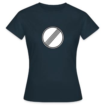Panneau de signalisation T-shirt Limite de vitesse - T-shirt Femme - marine - Devant - AI Model Female 172 dark (172cm)