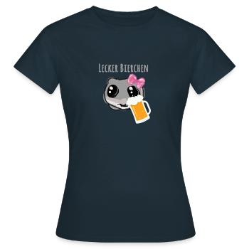 Hamster, illustration, grey - Women's T-Shirt - navy - Front - AI Model Female 172 dark (172cm)