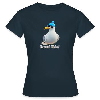 Möwe - Frauen T-Shirt - Navy - Vorne - AI Model Female 172 dark (172cm)