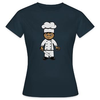 cuire couteau de cuisine drôle d'horreur - T-shirt Femme - marine - Devant - AI Model Female 172 dark (172cm)