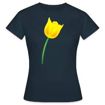 Gelbe Tulpe - Frauen T-Shirt - Navy - Vorne - AI Model Female 172 dark (172cm)