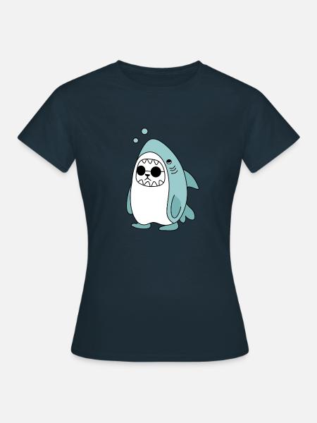 Kat in haaienkostuum - Vrouwen T-shirt - navy