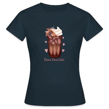 Choco Chai Latte - Frauen T-Shirt - Navy - Vorne - AI Model Female 172 dark (172cm)
