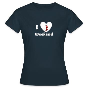 I Love Weekend - Women's T-Shirt - navy - Front - AI Model Female 172 dark (172cm)