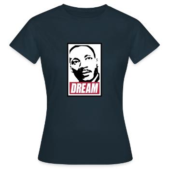 Obey x Dream MLK - Women's T-Shirt - navy - Front - AI Model Female 172 dark (172cm)
