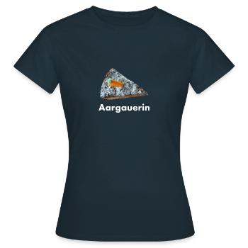 Aargauerin - Frauen T-Shirt - Navy - Vorne - AI Model Female 172 dark (172cm)