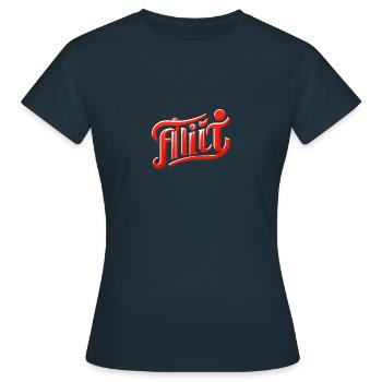 Flirt - Frauen T-Shirt - Navy - Vorne - AI Model Female 172 dark (172cm)
