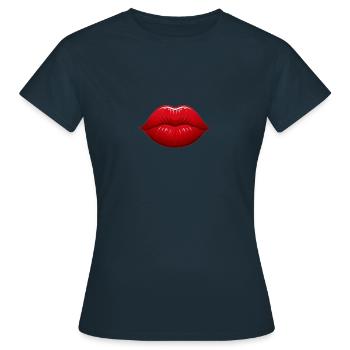 Lippen - Frauen T-Shirt - Navy - Vorne - AI Model Female 172 dark (172cm)
