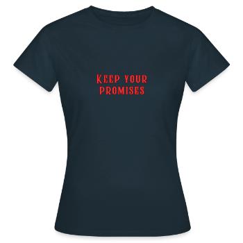 Tenez vos promesses - T-shirt Femme - marine - Devant - AI Model Female 172 dark (172cm)