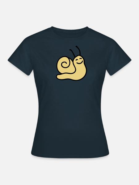 Fröhliche Schnecke - Frauen T-Shirt - Navy