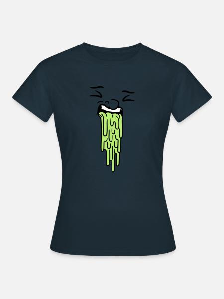 kotzendes gesicht - Frauen T-Shirt - Navy