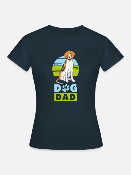 Foxhound Hond Papa - Vrouwen T-shirt - navy
