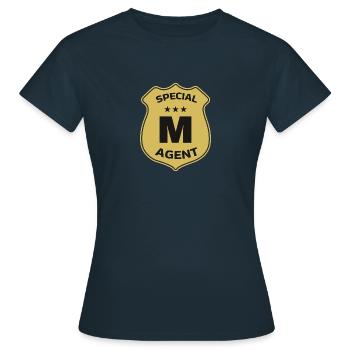 Special Agent M - Frauen T-Shirt - Navy - Vorne - AI Model Female 172 dark (172cm)