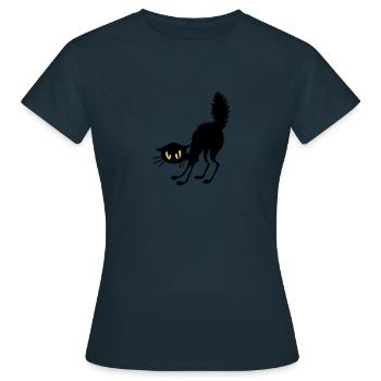 Chat énervé - T-shirt Femme - marine - Devant - AI Model Female 172 dark (172cm)