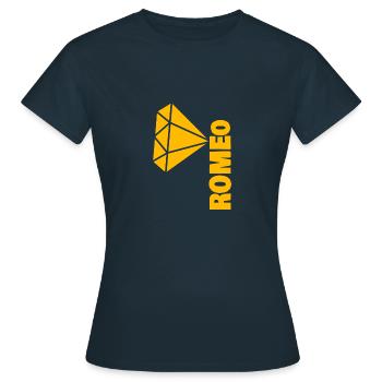 Edel Romeo - Frauen T-Shirt - Navy - Vorne - AI Model Female 172 dark (172cm)
