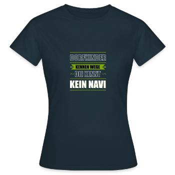 Dorfkind Bauer Landei Landleben Geschenk - Frauen T-Shirt - Navy - Vorne - AI Model Female 172 dark (172cm)