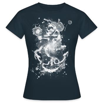 Anker Tinte - Frauen T-Shirt - Navy - Vorne - AI Model Female 172 dark (172cm)