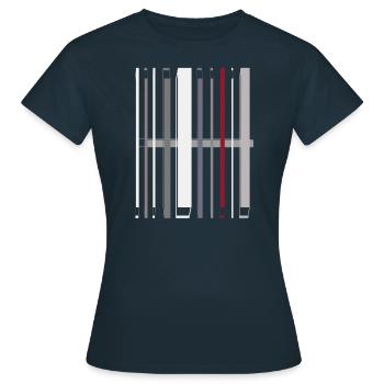 Stylish Abstract Two - Frauen T-Shirt - Navy - Vorne - AI Model Female 172 dark (172cm)