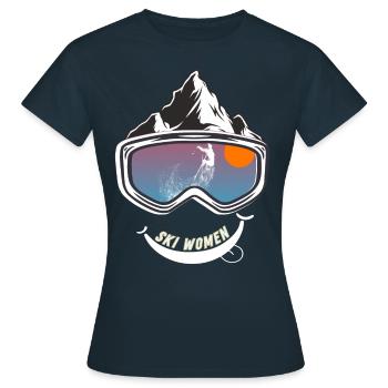 Ski Winterdesign/ Ski Women - Frauen T-Shirt - Navy - Vorne - AI Model Female 172 dark (172cm)