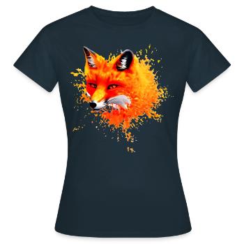 Créativité sauvage Renard - T-shirt Femme - marine - Devant - AI Model Female 172 dark (172cm)