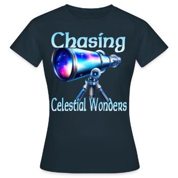 Chasing Celestial Wonders - Women's T-Shirt - navy - Front - AI Model Female 172 dark (172cm)