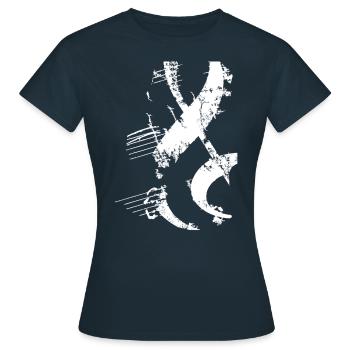Clé de partition Musique Passion - T-shirt Femme - marine - Devant - AI Model Female 172 dark (172cm)