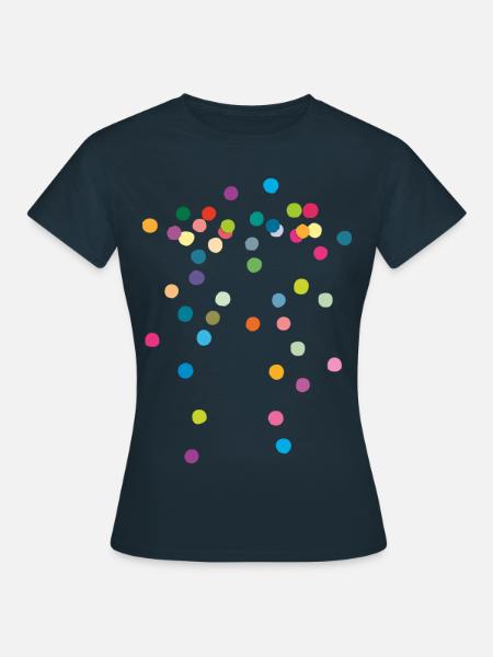 Happy Confetti Power Love - Frauen T-Shirt - Navy