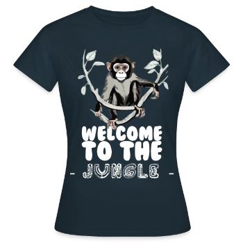 Bienvenue dans la jungle - T-shirt Femme - marine - Devant - AI Model Female 172 dark (172cm)