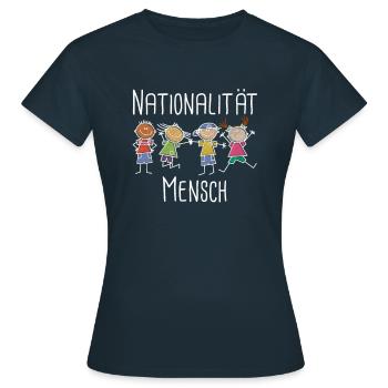 nationalité homme - Anti-Racisme - Diversité - T-shirt Femme - marine - Devant - AI Model Female 172 dark (172cm)