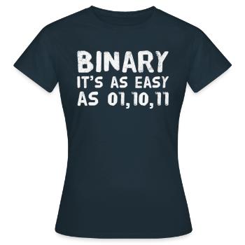 Informaticien codeur binaire binaire drôle disant - T-shirt Femme - marine - Devant - AI Model Female 172 dark (172cm)