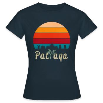 Pattaya Thailand Skyline - Frauen T-Shirt - Navy - Vorne - AI Model Female 172 dark (172cm)