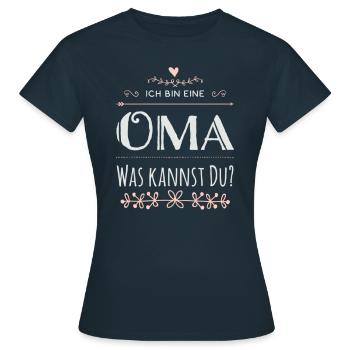 Superpower Oma Geschenk von Enkelkinder Oma - Frauen T-Shirt - Navy - Vorne - AI Model Female 172 dark (172cm)
