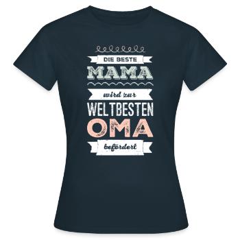 Mama wird Oma Geschenke - Frauen T-Shirt - Navy - Vorne - AI Model Female 172 dark (172cm)
