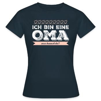 Oma Superpower Geburtstagsgeschenk für Oma - Frauen T-Shirt - Navy - Vorne - AI Model Female 172 dark (172cm)
