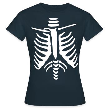 Halloween Squelette Costume d’os effrayant - T-shirt Femme - marine - Devant - AI Model Female 172 dark (172cm)