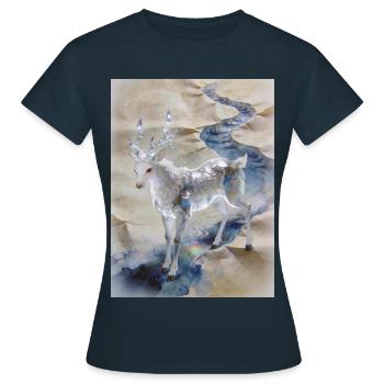 Le Souffle des Brumes : Fuzhu–Clairs-Obscurso - T-shirt Femme - marine - Devant - AI Model Female 172 dark (172cm)