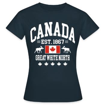 Canada - Frauen T-Shirt - Navy - Vorne - AI Model Female 172 dark (172cm)