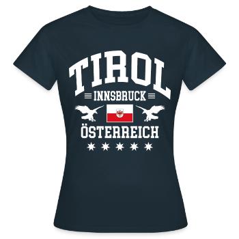 Tirol - Frauen T-Shirt - Navy - Vorne - AI Model Female 172 dark (172cm)