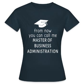 Master en administration des affaires - T-shirt Femme - marine - Devant - AI Model Female 172 dark (172cm)