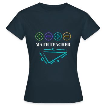 Mathematiklehrer Mathe Lehrer Pythagoras - Frauen T-Shirt - Navy - Vorne - AI Model Female 172 dark (172cm)