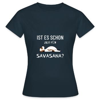 SAVASANA Yoga Medation - Frauen T-Shirt - Navy - Vorne - AI Model Female 172 dark (172cm)